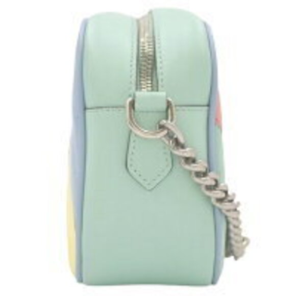 Gucci GG Marmont Camera Bag Chain Crossbody Double Quilted Blue Pink - Picture 4 of 7